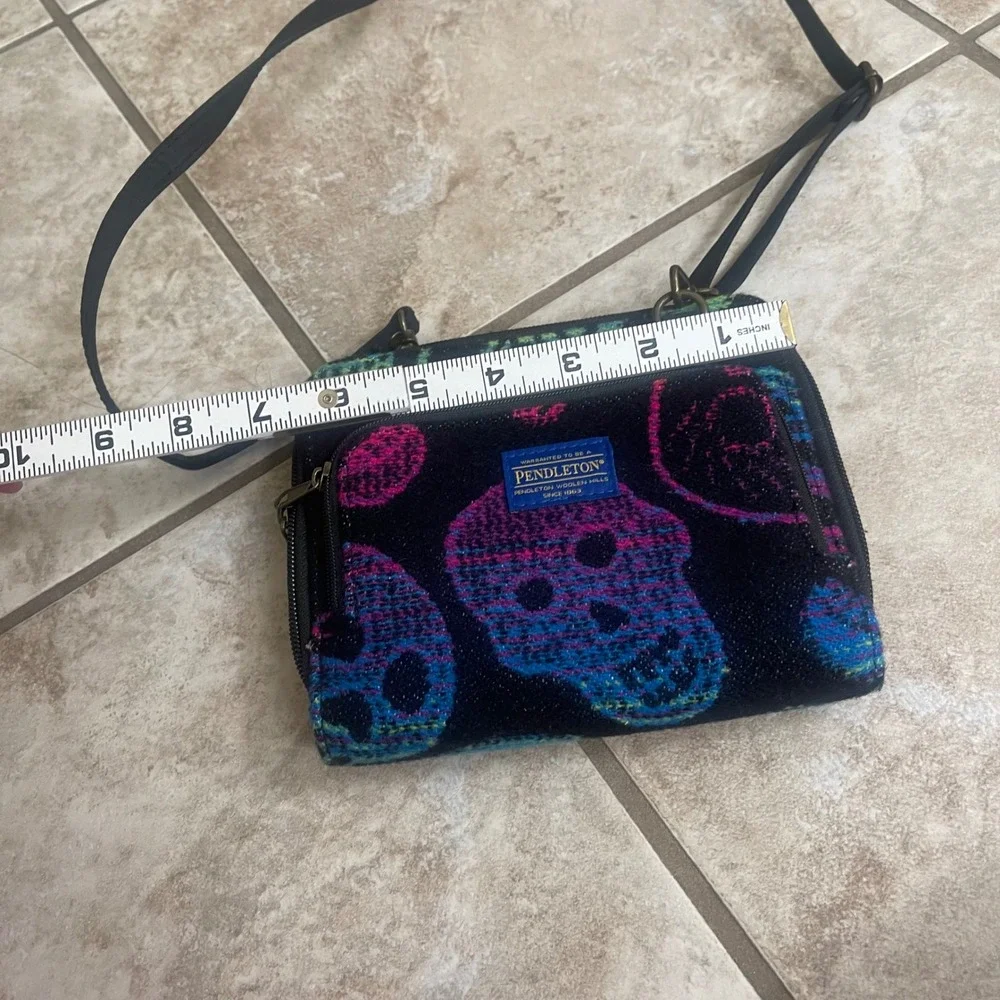 Pendleton Wool Sugar Skull Crossbody Bag dia de Los muertosEUC Wallet Organizer